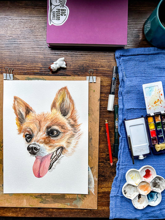 Custom Watercolor Dog Portrait